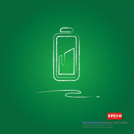 Battery sign on blackboard backgroundのイラスト素材