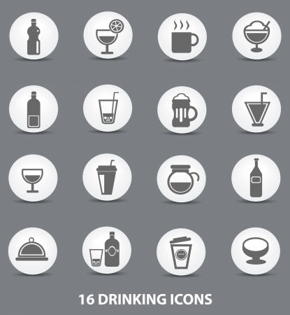 Drinking iconsのイラスト素材