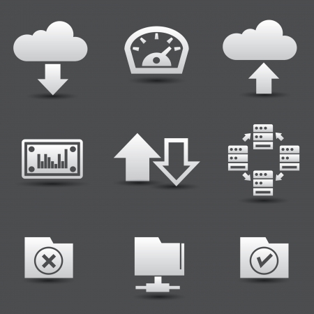Sharing computer and data store iconsのイラスト素材