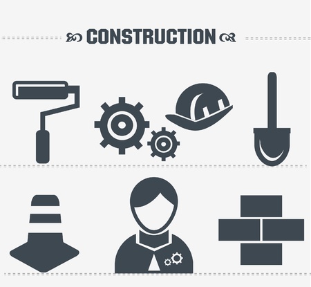 Construction symbol iconsのイラスト素材