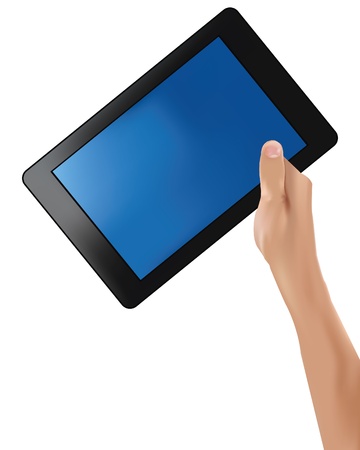 Tablet computer on white backgroundのイラスト素材