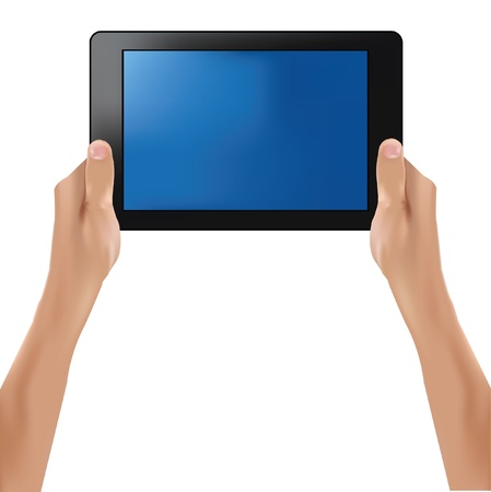 Tablet computer on white backgroundのイラスト素材