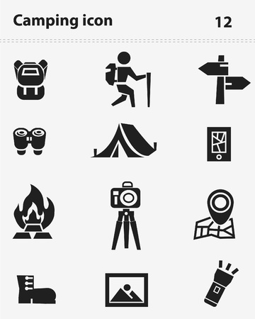 Camping icon setのイラスト素材