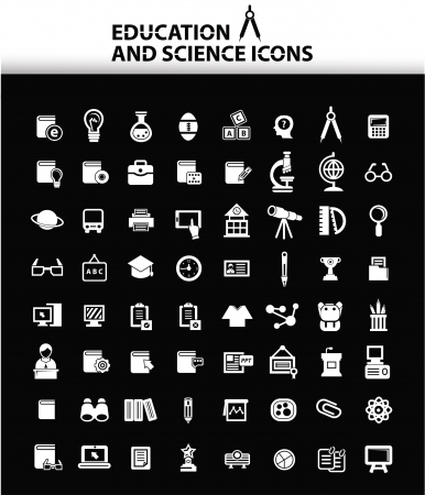 Education icons,Black version,vectorのイラスト素材