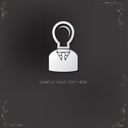 Light bulb man symbol on grunge backgroundのイラスト素材