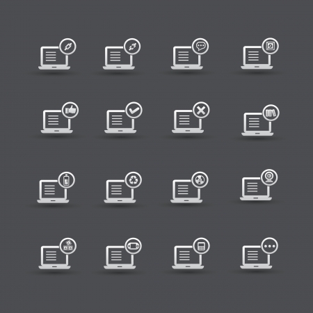 Computer,Social media icon set 2,vectorのイラスト素材