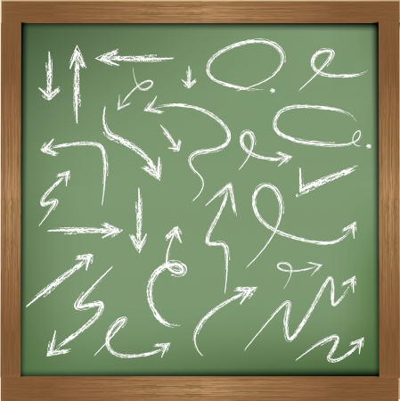 Arrows drawing on blackboard background,vectorのイラスト素材