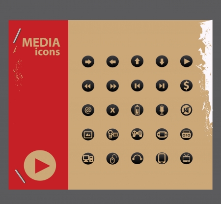 Media icons 1,vectorのイラスト素材