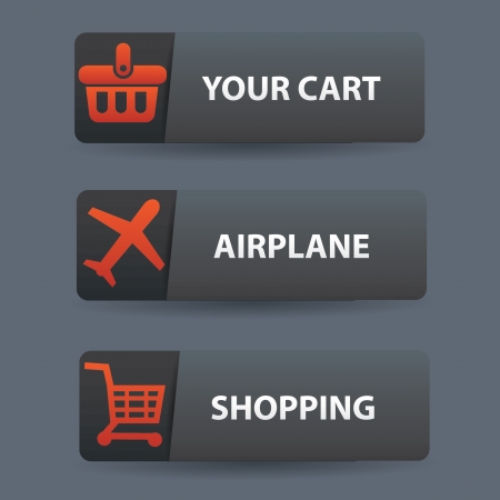 Shopping buttons,vectorのイラスト素材