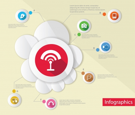 Wireless and technology,Infograp hic design,vectorのイラスト素材