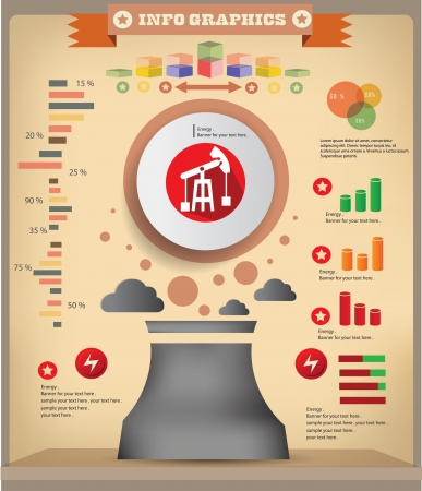 Nuclear infomation graphics design,vectorのイラスト素材