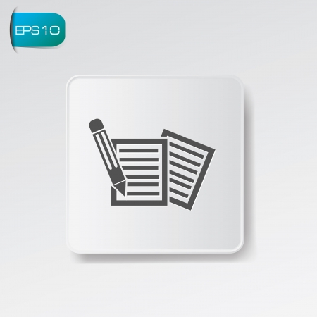 Write symbol on white button,vectorのイラスト素材