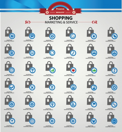 Shopping icons,Blue version,vectorのイラスト素材