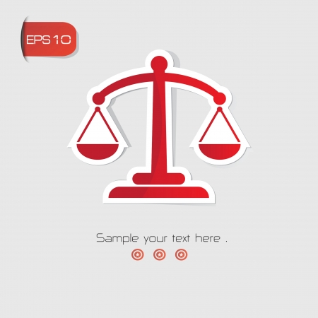 Justice scales symbol,Red version,vectorのイラスト素材