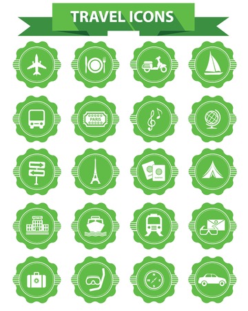 Travel icons,Green version,vectorのイラスト素材