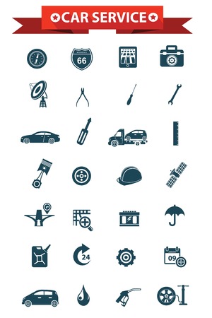 Car service concept icons,Blue version,vectorのイラスト素材