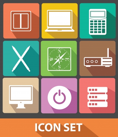 Office icons,Colorful buttons,vectorのイラスト素材