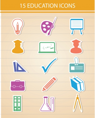 Education icons,Colorful version,vectorのイラスト素材