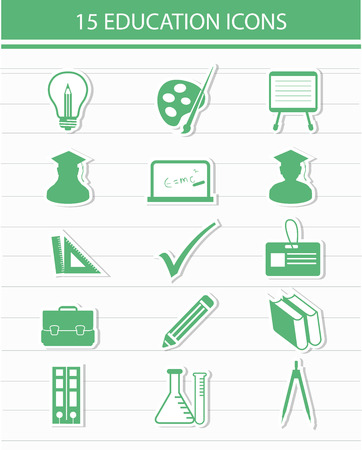 Education icons,Green version,vectorのイラスト素材