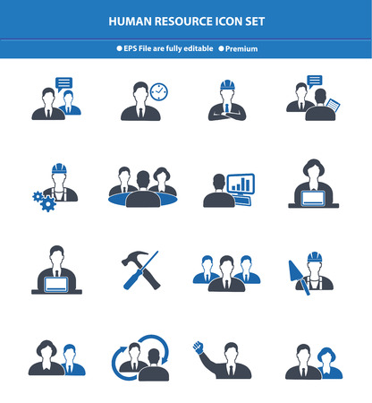 Human resource icon set,Blue versionのイラスト素材