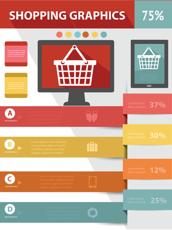 Shopping marketing info graphics designのイラスト素材