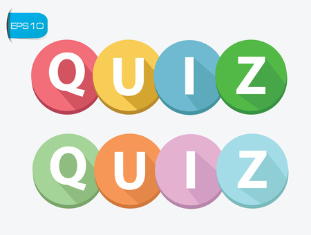 Quiz buttons on white backgroundのイラスト素材