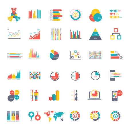 36 icons Infographics Data analysis on white background,vectorの写真素材