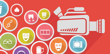 Video and entertainment, Colorful versionのイラスト素材