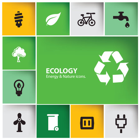 Nature   Energy icon set,vectorのイラスト素材