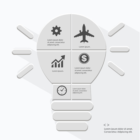 Light bulb Infographics design,vectorのイラスト素材