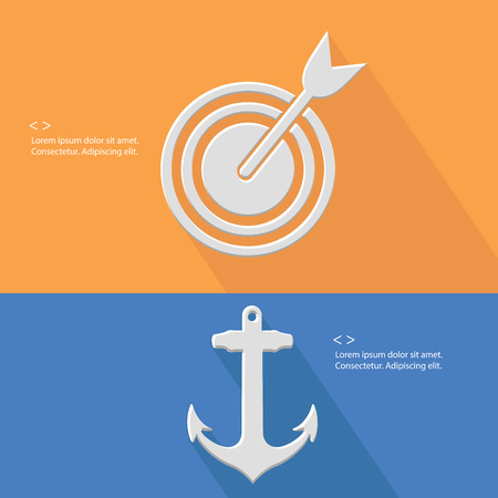 Dart and anchor symbol,Blank for text,vectorのイラスト素材