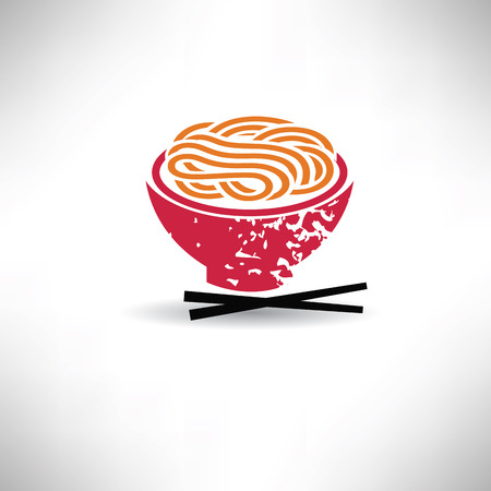 Noodle symbol,grunge vectorのイラスト素材
