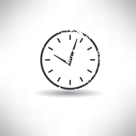 Clock symbol,grunge vectorのイラスト素材