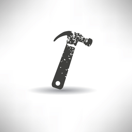 Hammer symbol,grunge vectorのイラスト素材