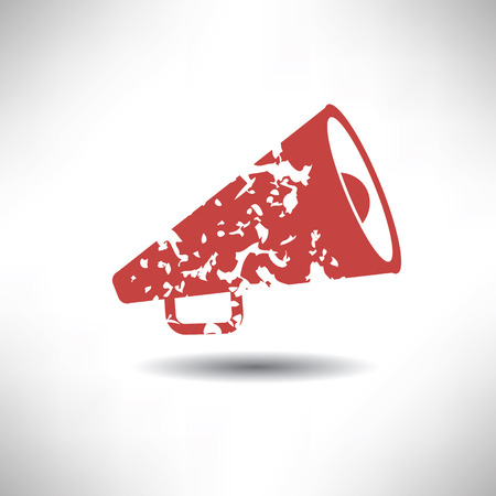 Megaphone symbol,grunge vectorのイラスト素材