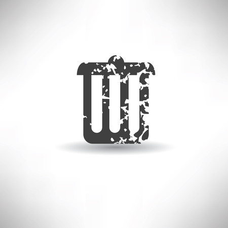Bin symbol,grunge vectorのイラスト素材