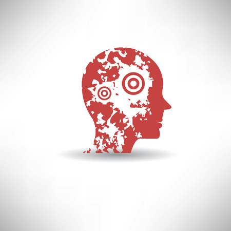 Brain symbol,grunge vectorのイラスト素材