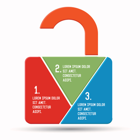 Unlock concept,Chart infographics,vectorのイラスト素材