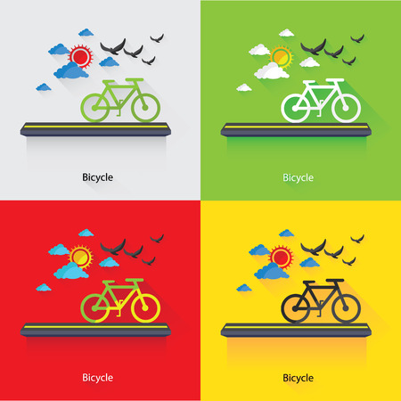 Bicycle,Ecology Concept,vectorのイラスト素材