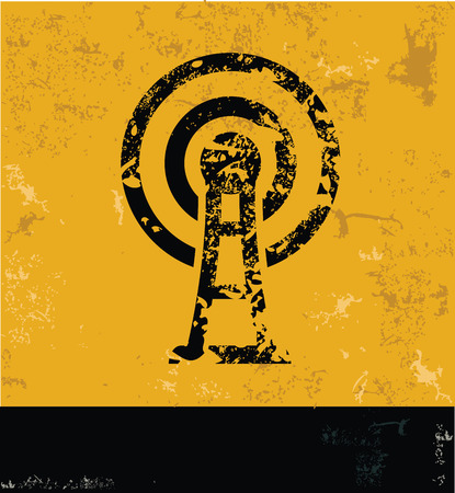 Wireless symbol,grunge vectorのイラスト素材