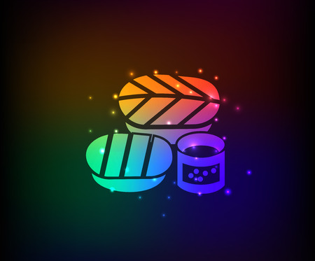 Shushi symbol,Rainbow vectorのイラスト素材