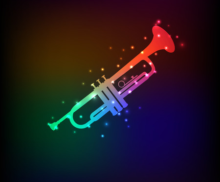 Saxophone symbol,Rainbow vectorのイラスト素材