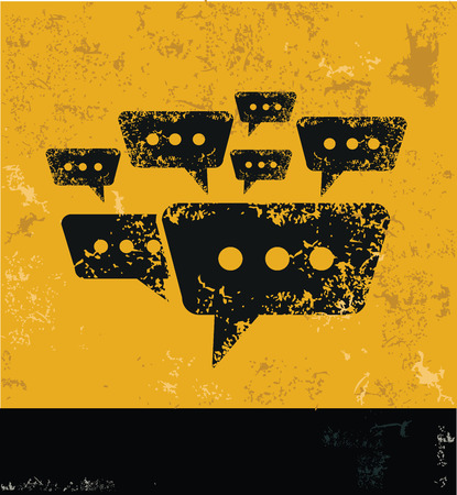 Speech symbol,grunge vectorのイラスト素材