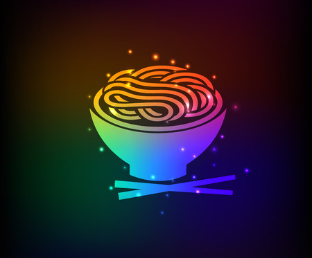 Noodle symbol,Rainbow vectorのイラスト素材