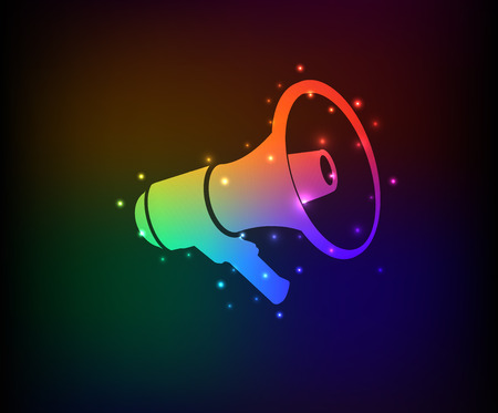 Megaphone symbol,Rainbow vectorのイラスト素材