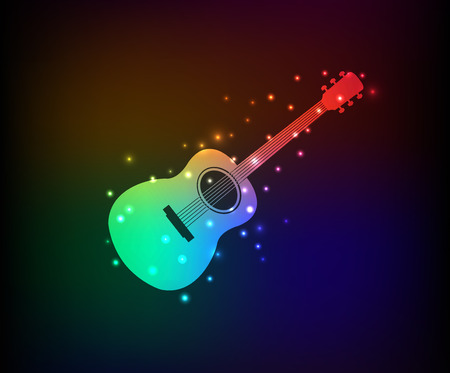Guitar symbol,Rainbow vectorのイラスト素材