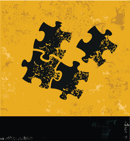 Puzzle symbol in grungeのイラスト素材