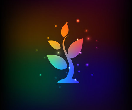 Tree symbol in Rainbowのイラスト素材
