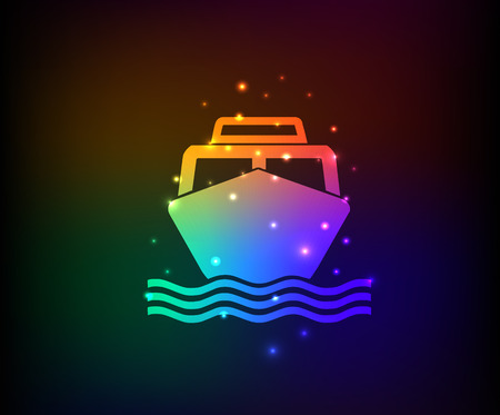 Boat symbol,Rainbow vectorのイラスト素材