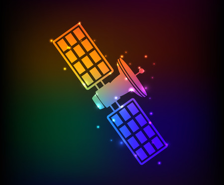 Satellite symbol,Rainbow vectorのイラスト素材